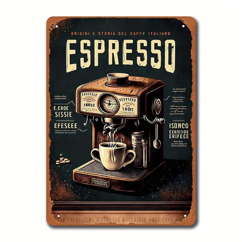 Equipment Of Coffee Machine - Retro Metal Sign - 