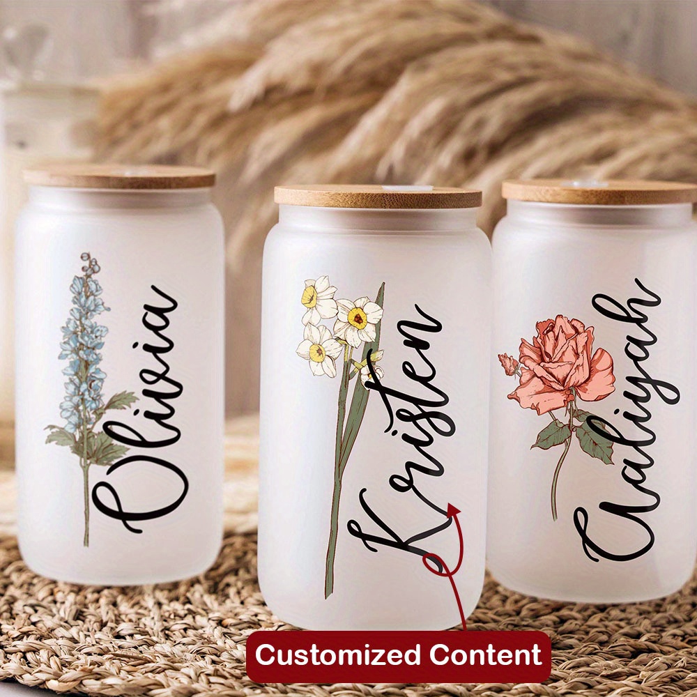 Custom Birth Flower Name Glass - đánh giá và giá Coffee Equipment Gift