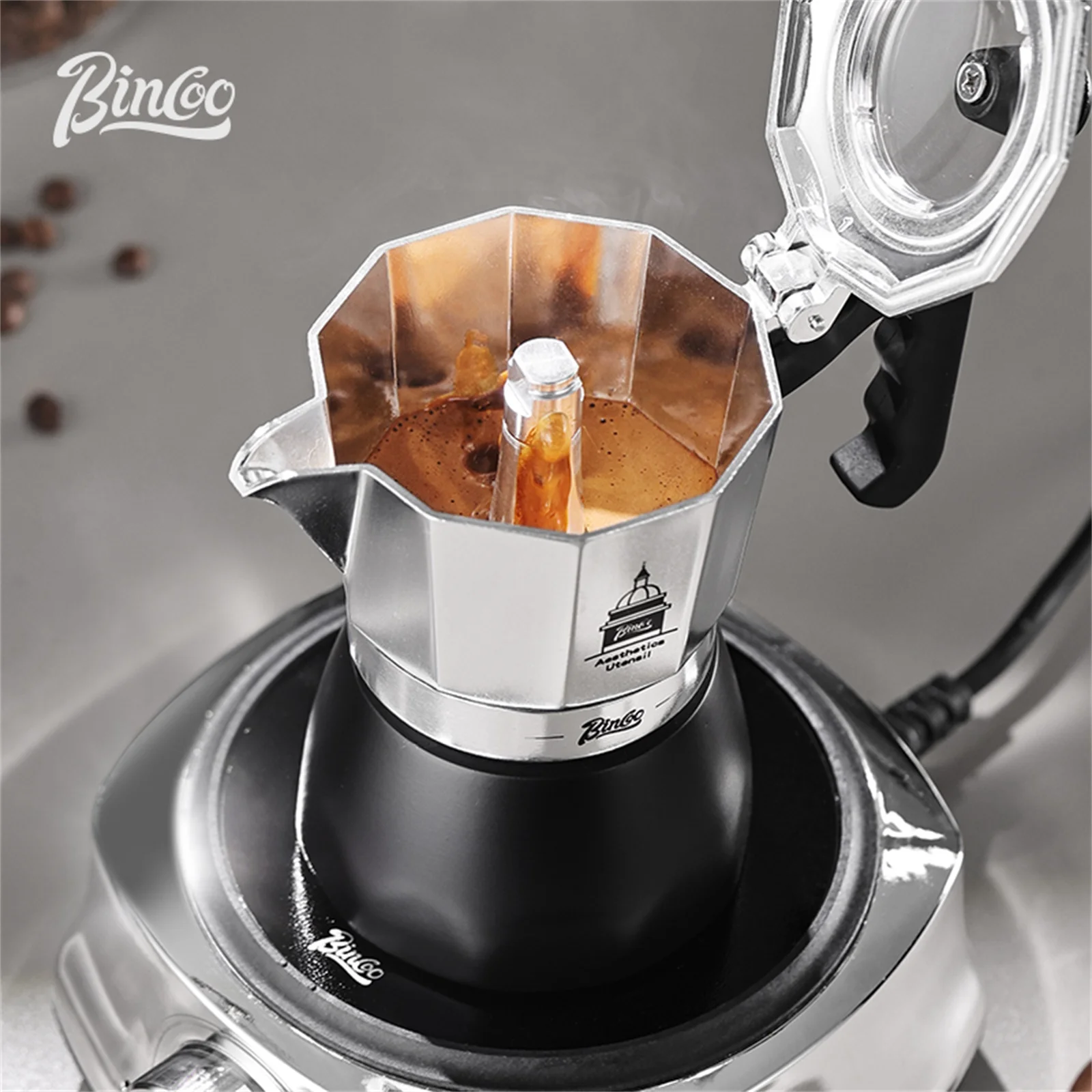 BINCOO Double Valve Moka Pot，E - đánh giá và giá Equipment Of Coffee Machine