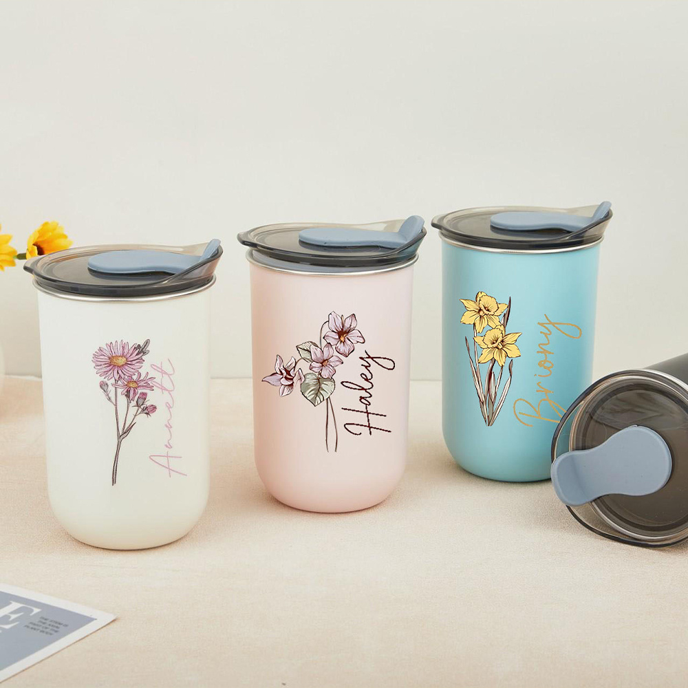 Custom Birth Flower Stainless  - đánh giá và giá Coffee Equipment Gift